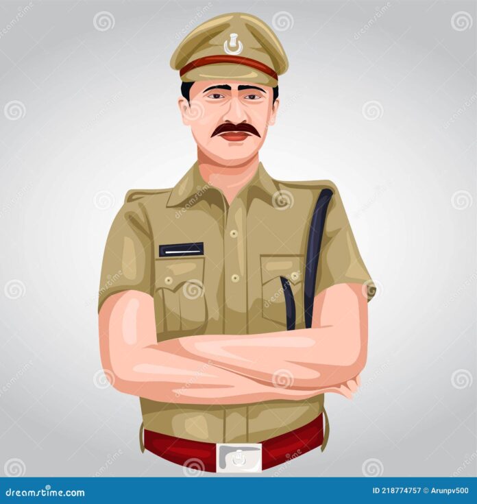indian-police-officer-front-view-vector-illustration-design-218774757