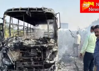 धावत्या बसला अचानक आग ; चालकाचा निर्णयाने मोठा अनर्थ टळला, 50 प्रवासी बचावले
